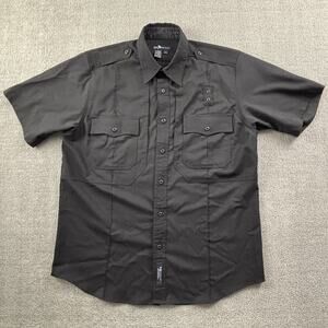 5.11 Tactical Shirt Adult Large Black Button Up Zip CCW Security Casual Men's